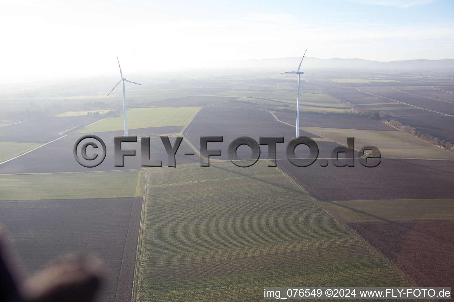 Minfeld in the state Rhineland-Palatinate, Germany from the plane