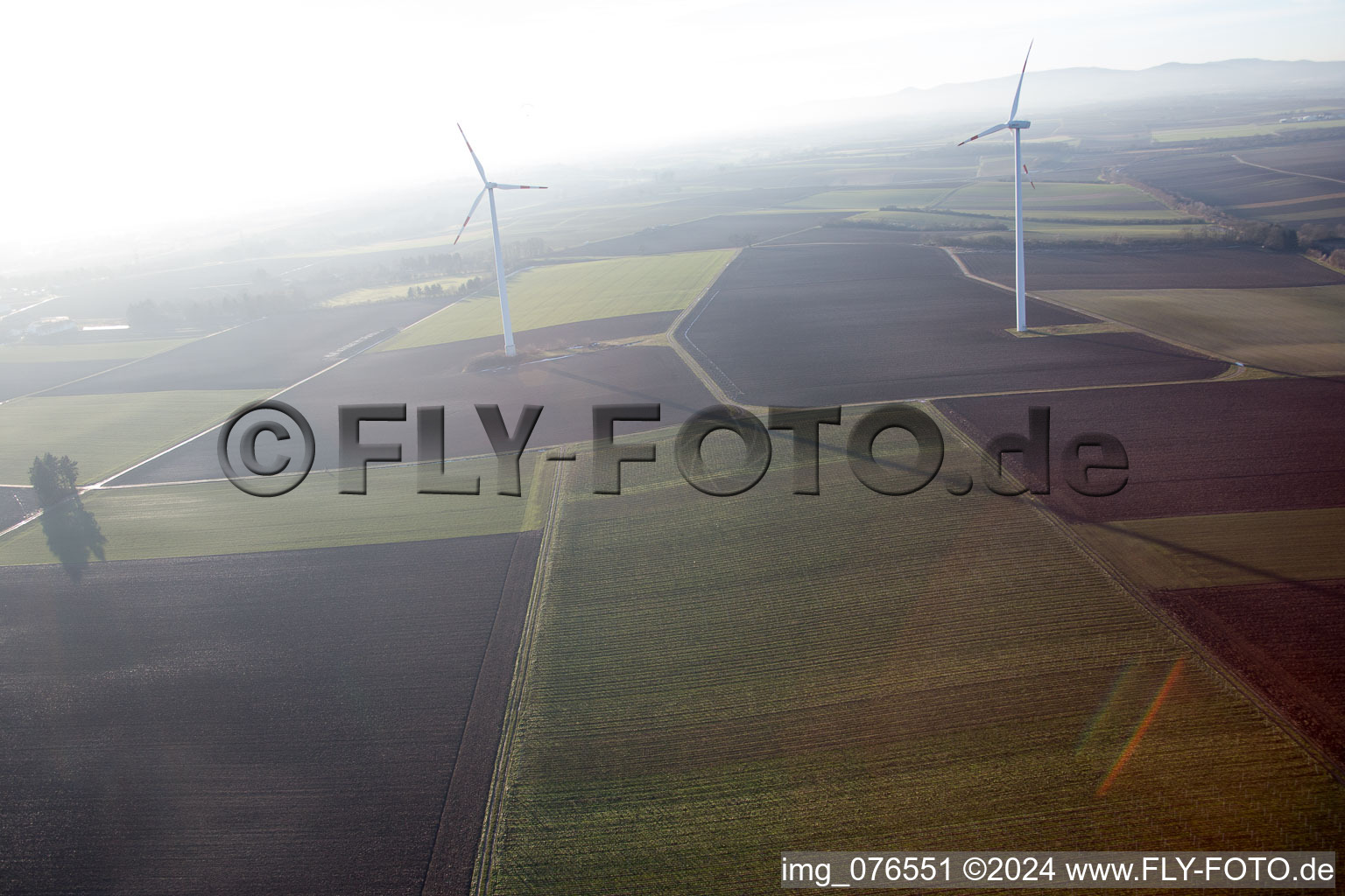 Minfeld in the state Rhineland-Palatinate, Germany viewn from the air