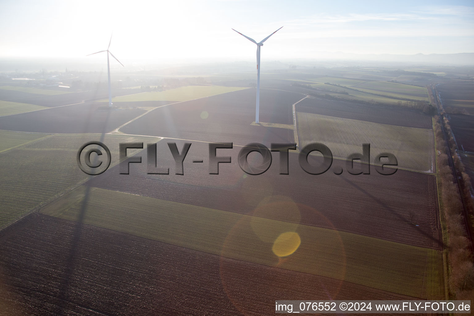 Drone recording of Minfeld in the state Rhineland-Palatinate, Germany