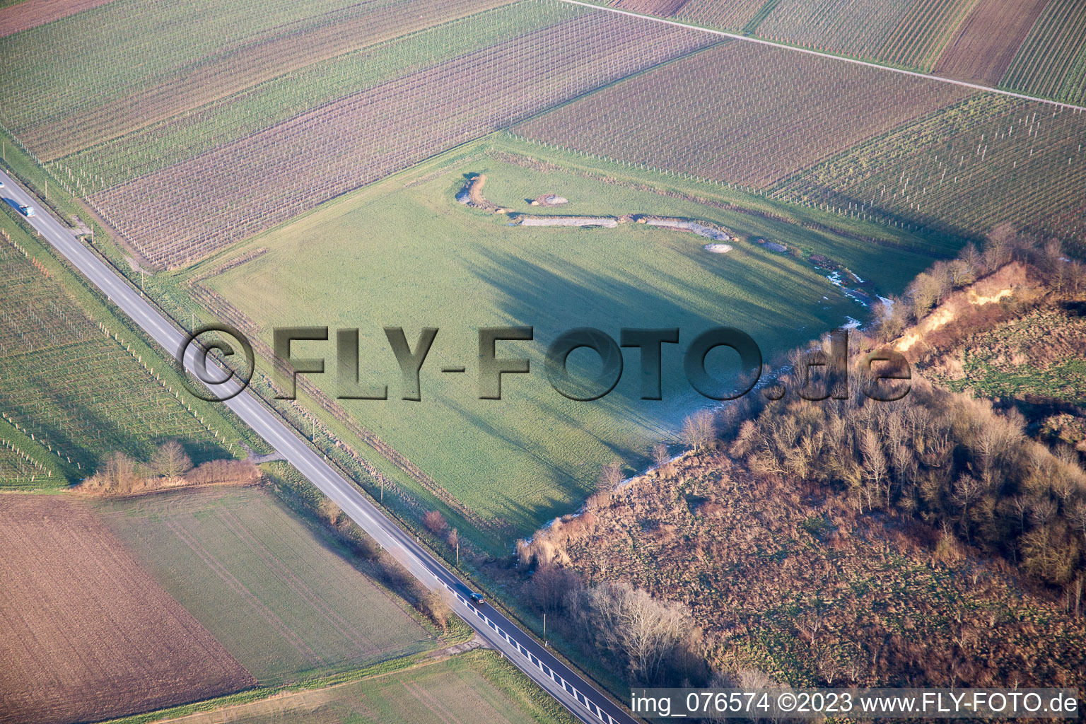 Aerial photograpy of Landfill in Niederhorbach in the state Rhineland-Palatinate, Germany
