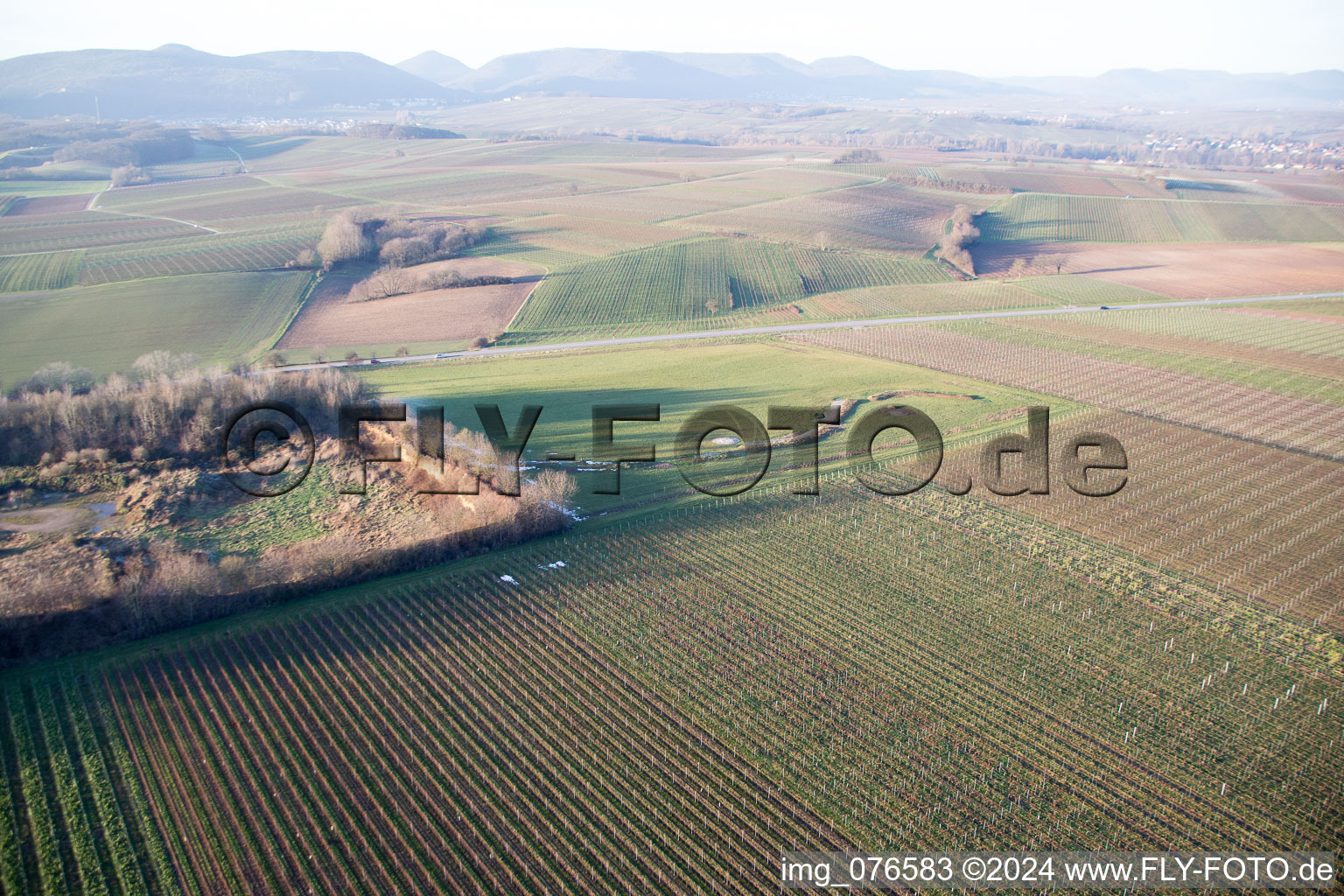 Landfill in Niederhorbach in the state Rhineland-Palatinate, Germany from above