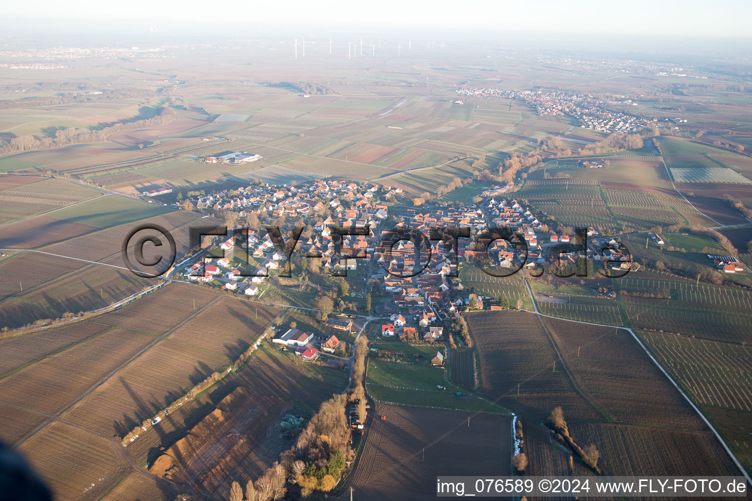 District Mörzheim in Landau in der Pfalz in the state Rhineland-Palatinate, Germany from the drone perspective