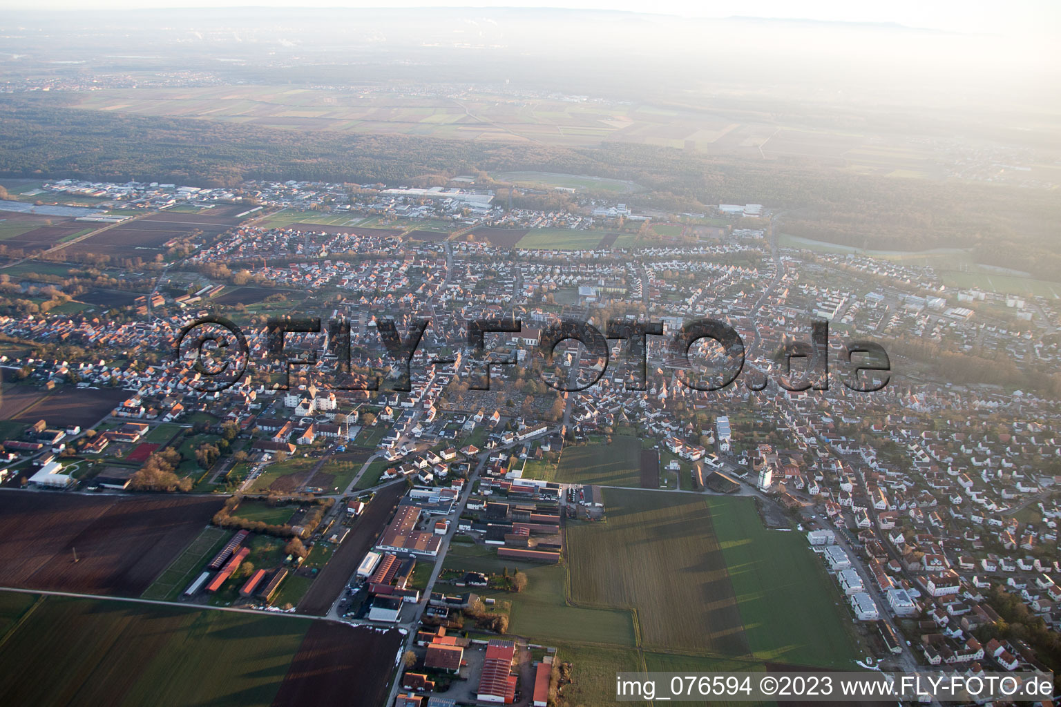 District Herxheim in Herxheim bei Landau in the state Rhineland-Palatinate, Germany out of the air