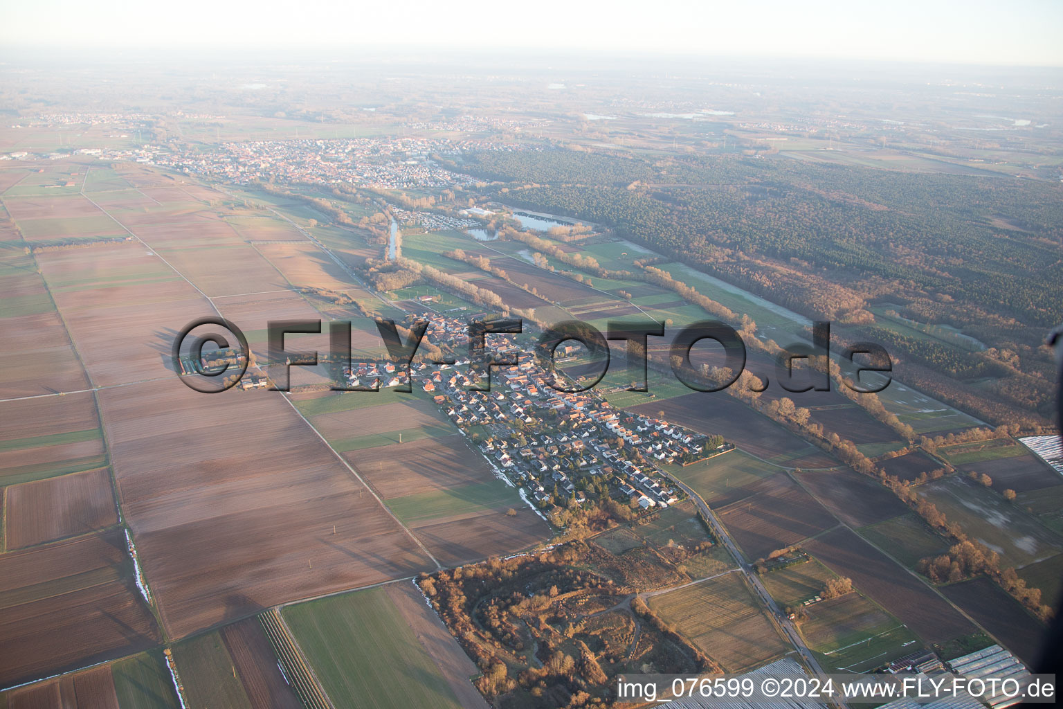 Herxheimweyher in the state Rhineland-Palatinate, Germany seen from above