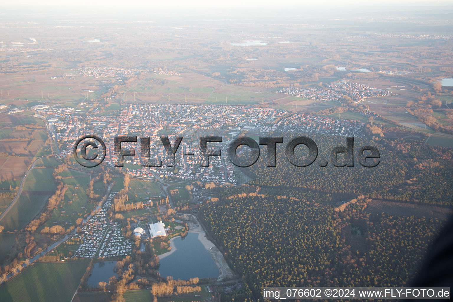 Aerial photograpy of Rülzheim in the state Rhineland-Palatinate, Germany