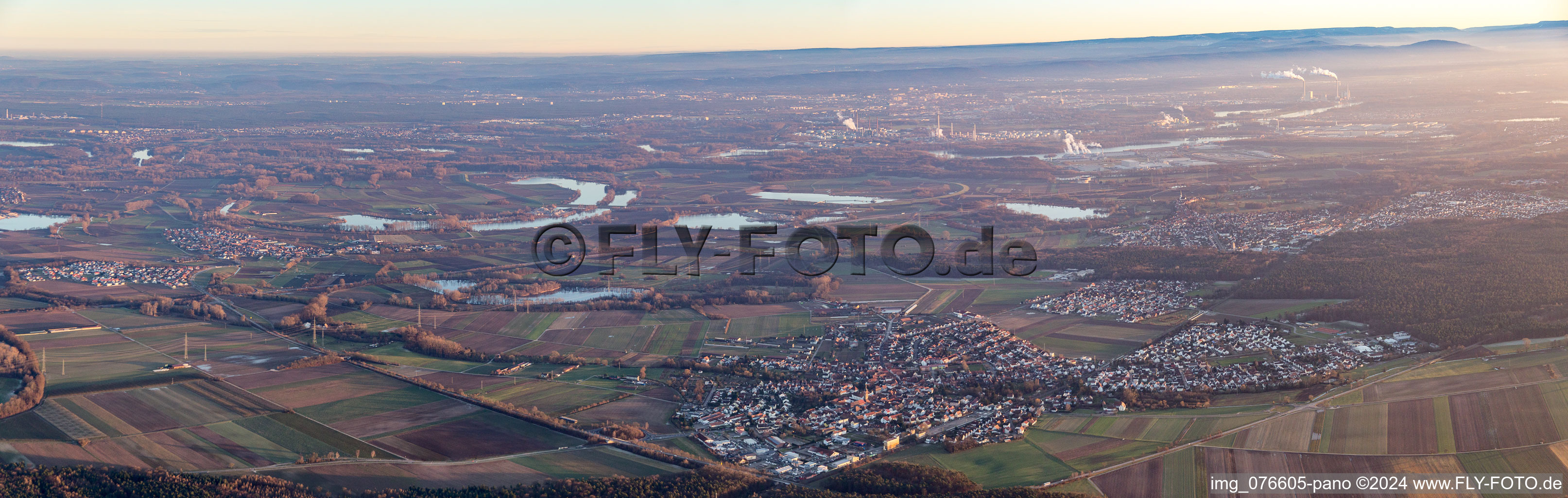 Panorama in Rheinzabern in the state Rhineland-Palatinate, Germany