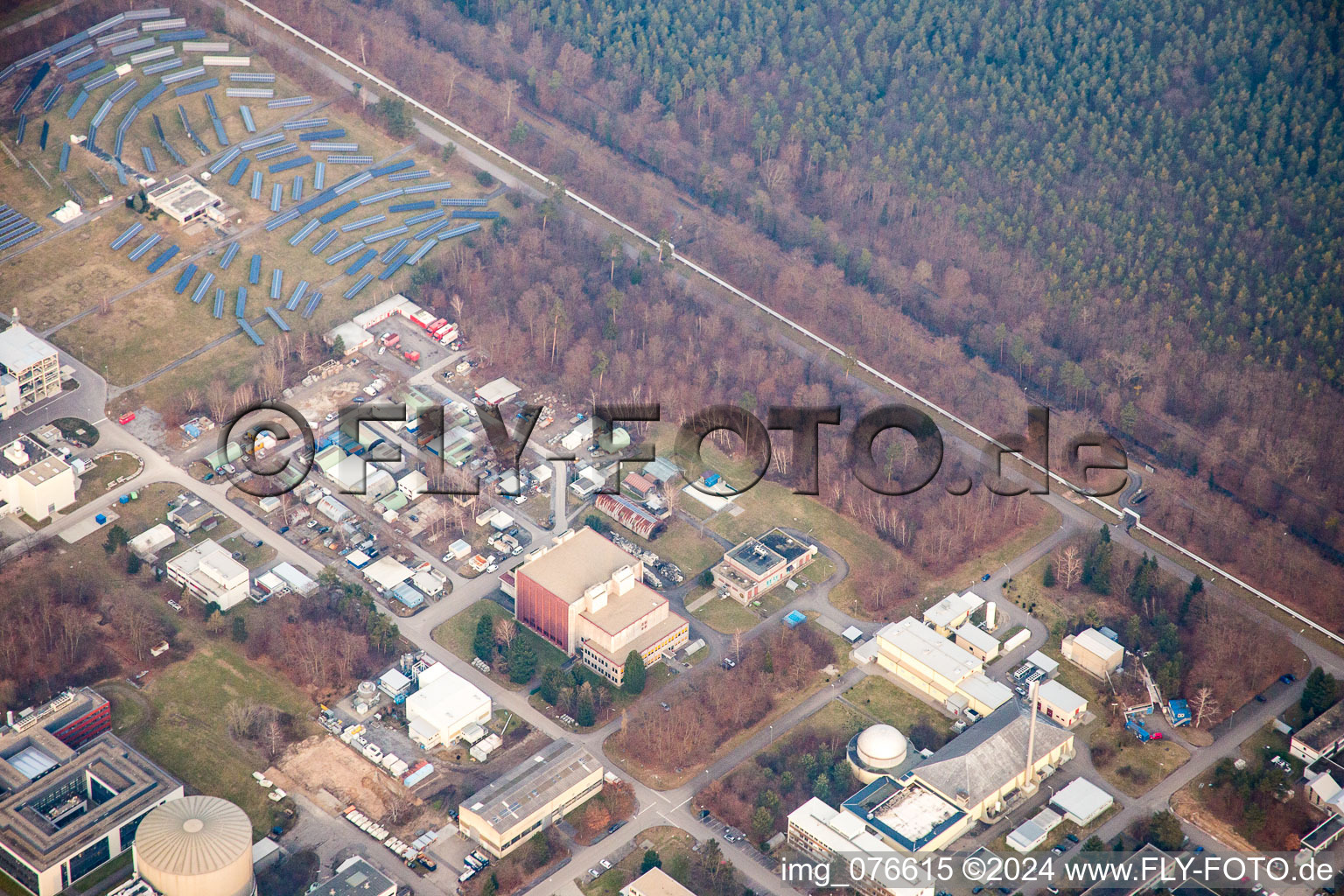 KIT North in the district Leopoldshafen in Eggenstein-Leopoldshafen in the state Baden-Wuerttemberg, Germany from above