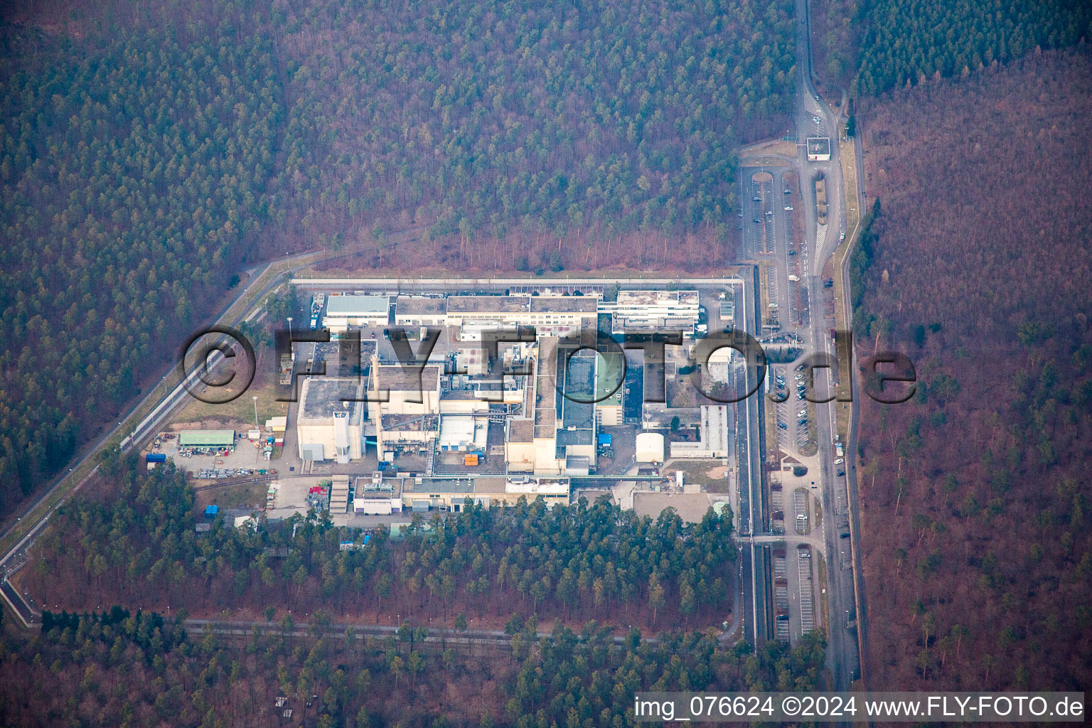 KIK Campus North in the district Leopoldshafen in Eggenstein-Leopoldshafen in the state Baden-Wuerttemberg, Germany from above