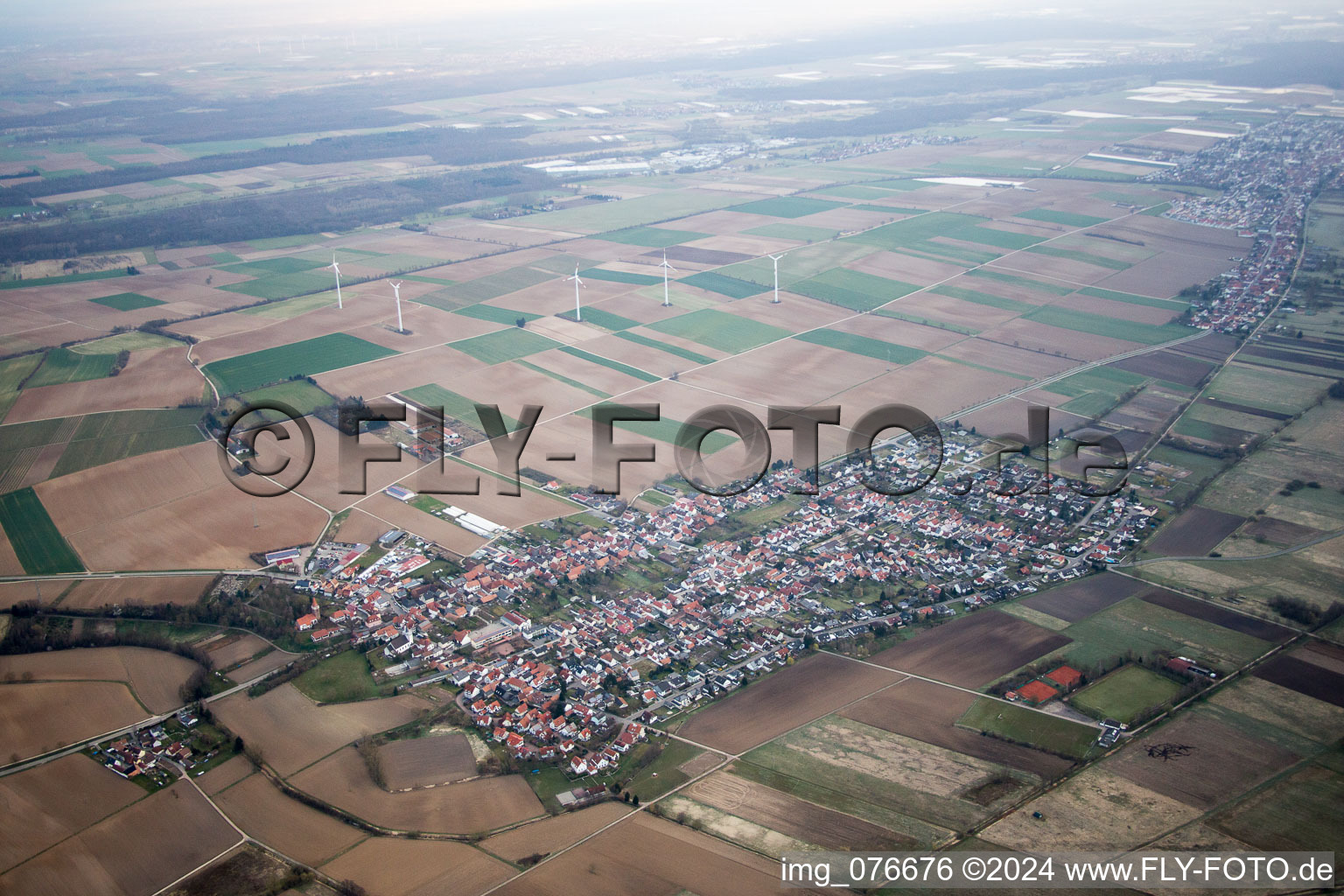 Minfeld in the state Rhineland-Palatinate, Germany out of the air