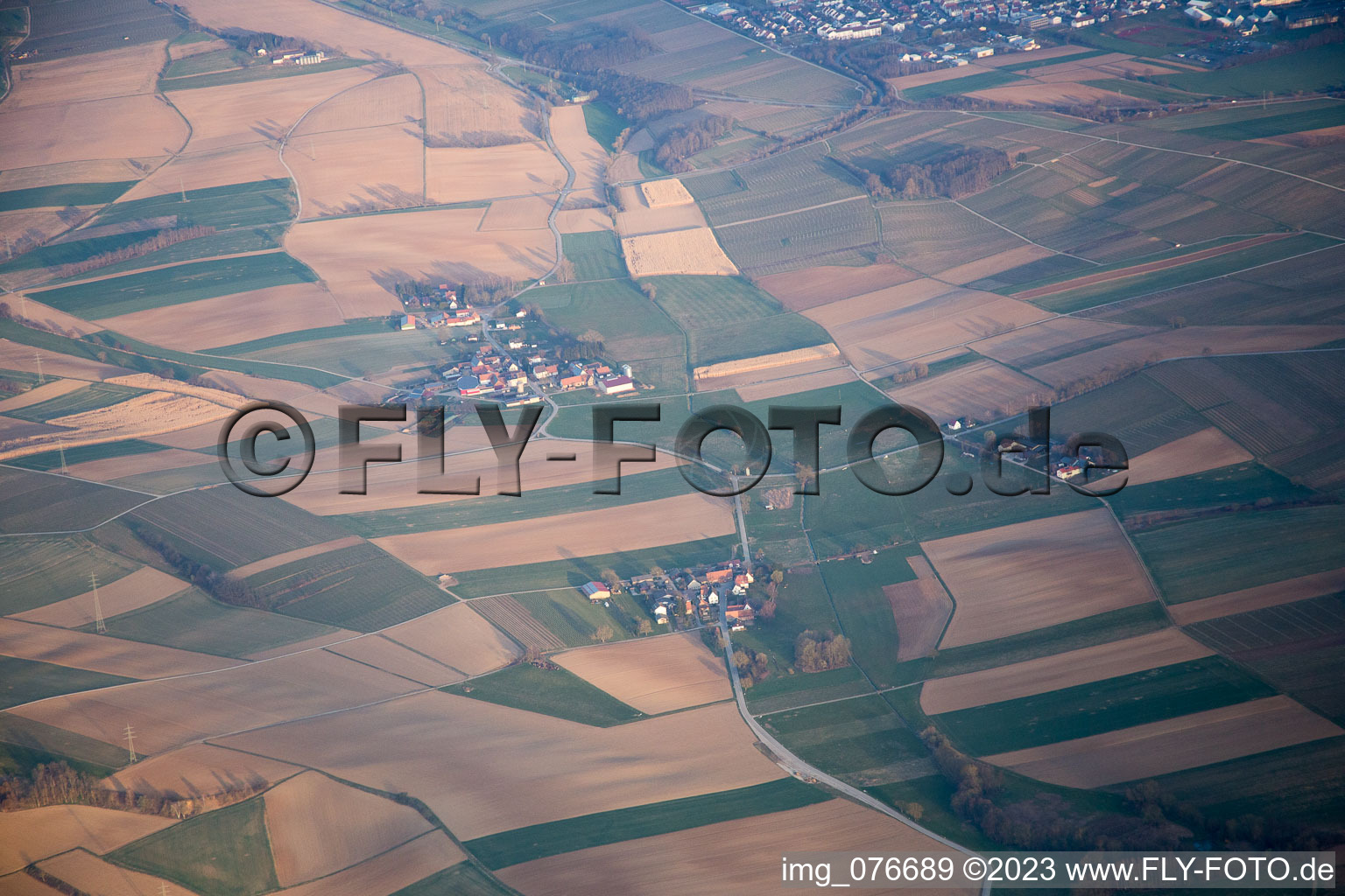 Aerial view of Deutschhof in the state Rhineland-Palatinate, Germany