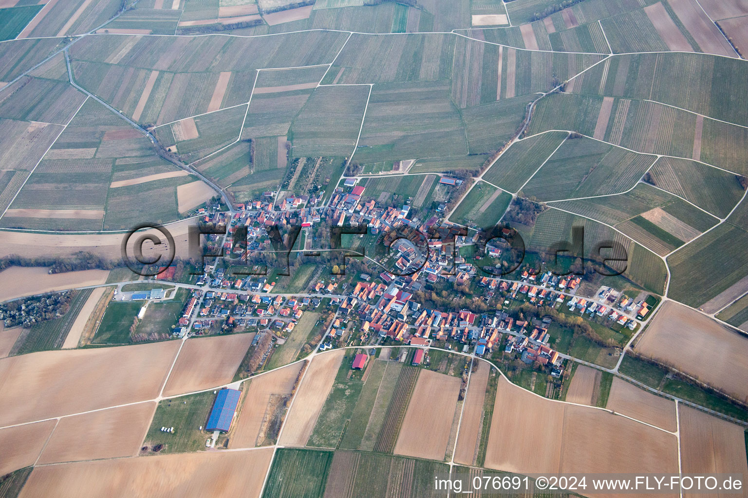 Aerial photograpy of Dierbach in the state Rhineland-Palatinate, Germany