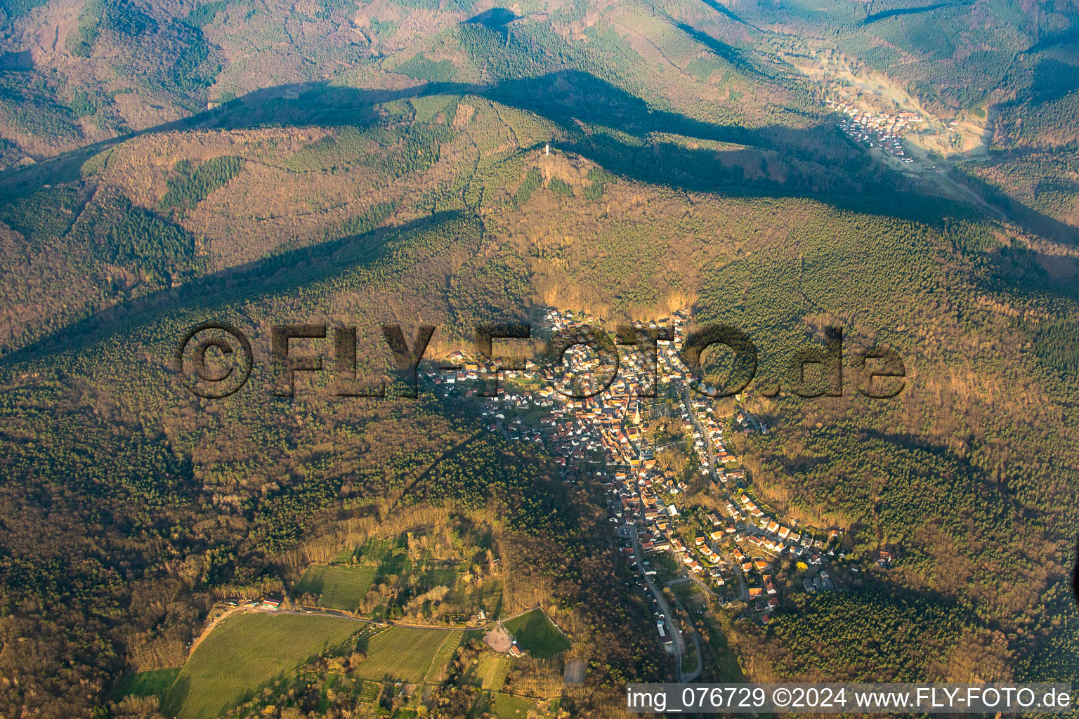 Dörrenbach in the state Rhineland-Palatinate, Germany from above