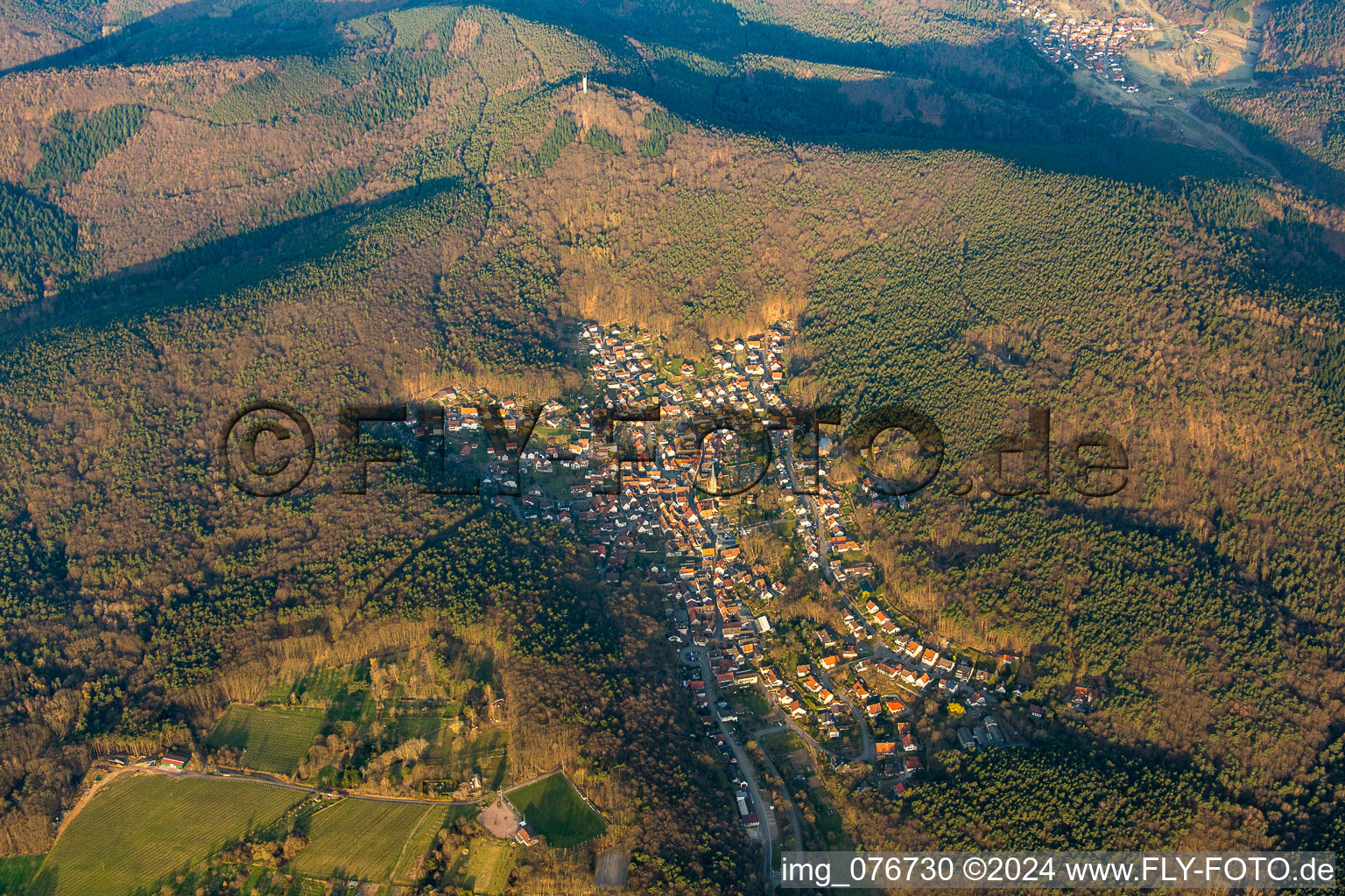 Dörrenbach in the state Rhineland-Palatinate, Germany out of the air