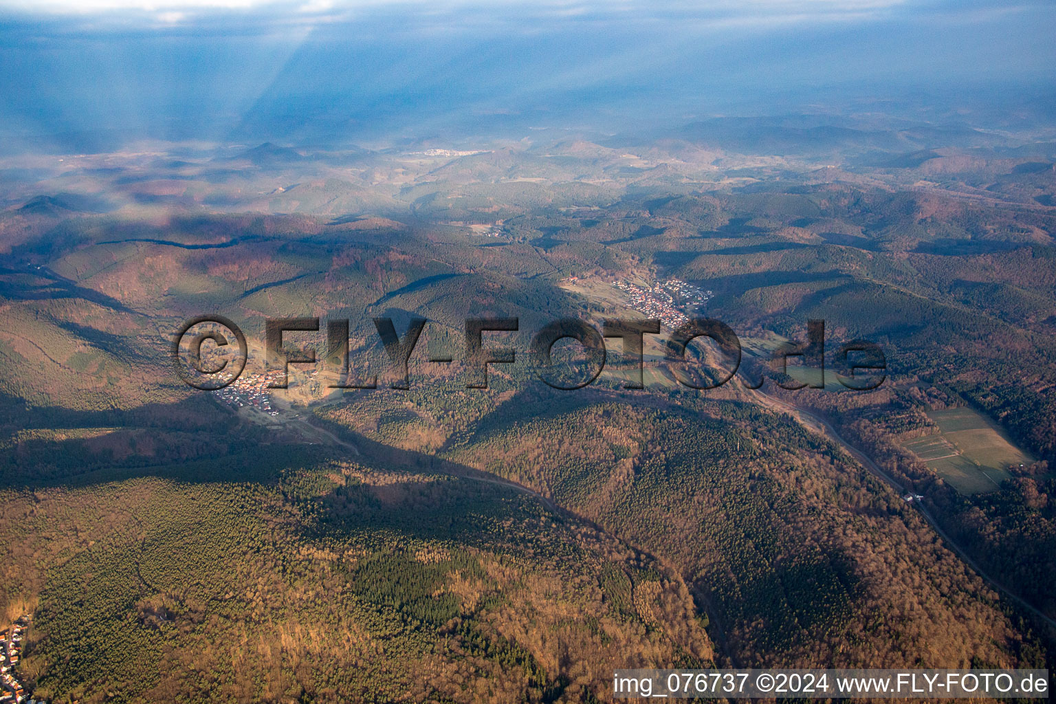 Aerial view of Böllenborn in the state Rhineland-Palatinate, Germany