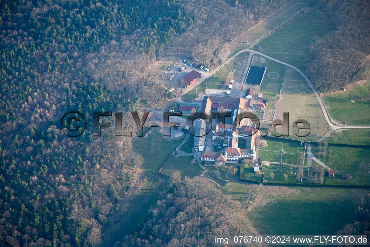 Bad Bergzabern in the state Rhineland-Palatinate, Germany from the plane