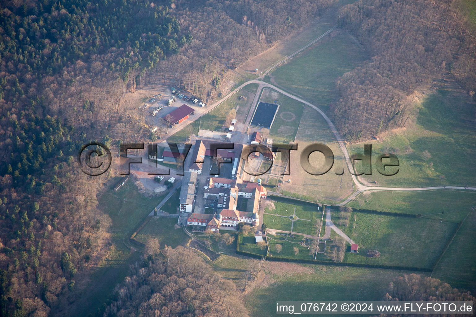 Bad Bergzabern in the state Rhineland-Palatinate, Germany viewn from the air