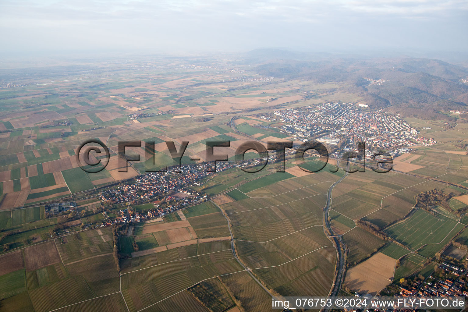 Bird's eye view of District Kapellen in Kapellen-Drusweiler in the state Rhineland-Palatinate, Germany