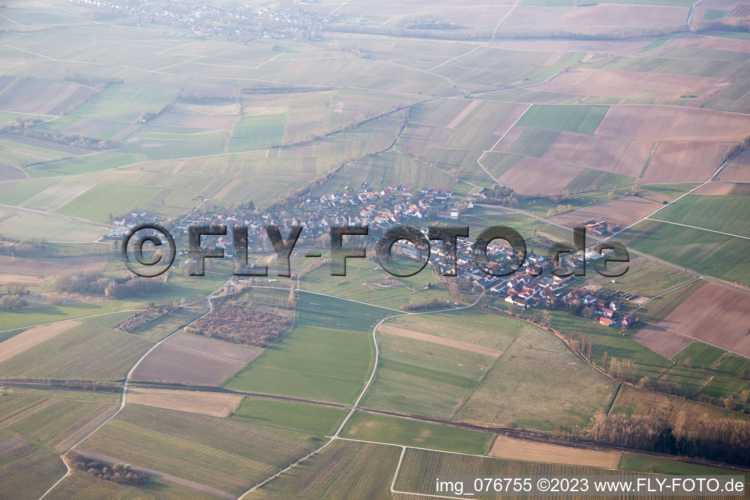 Aerial photograpy of Oberhausen in the state Rhineland-Palatinate, Germany