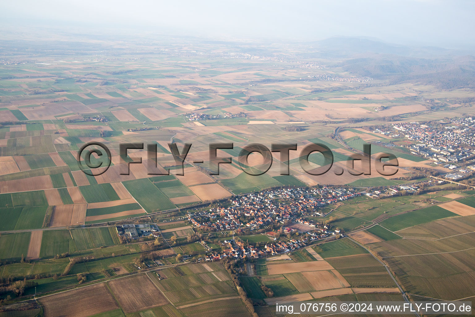 District Kapellen in Kapellen-Drusweiler in the state Rhineland-Palatinate, Germany viewn from the air