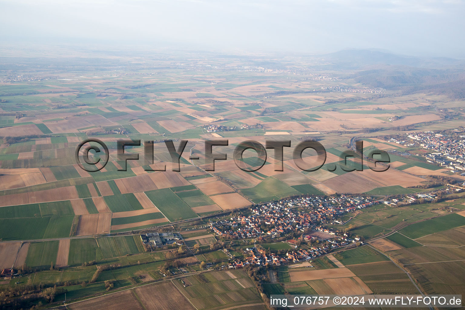 Aerial view of District Drusweiler in Kapellen-Drusweiler in the state Rhineland-Palatinate, Germany