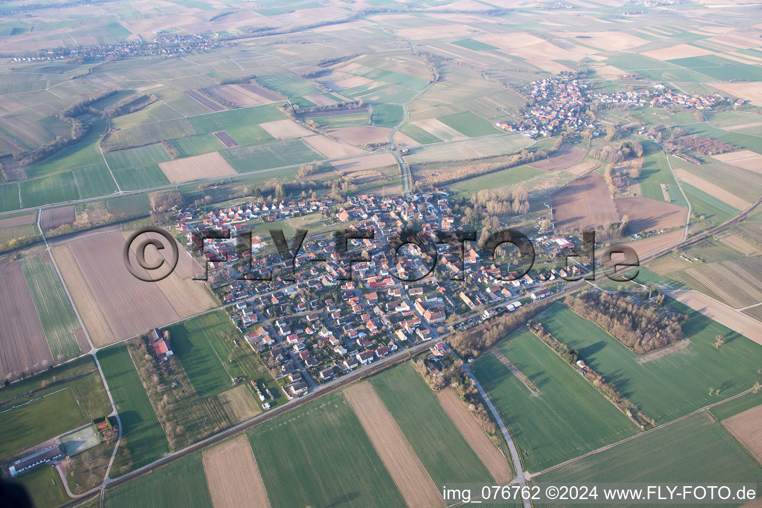 Barbelroth in the state Rhineland-Palatinate, Germany seen from above