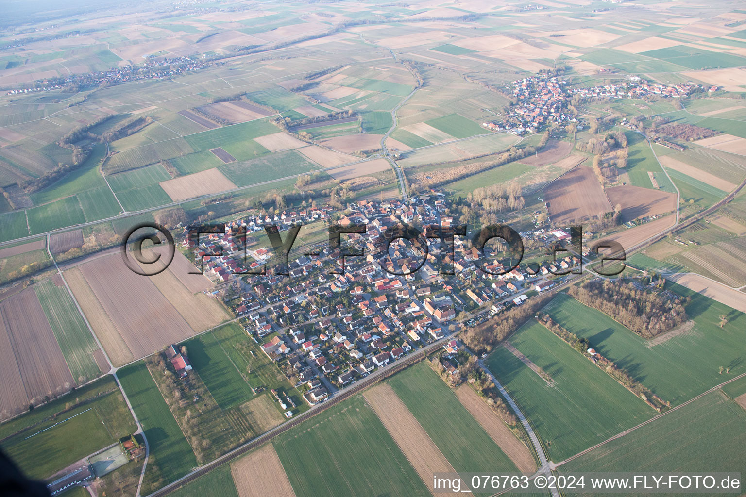 Barbelroth in the state Rhineland-Palatinate, Germany from the plane