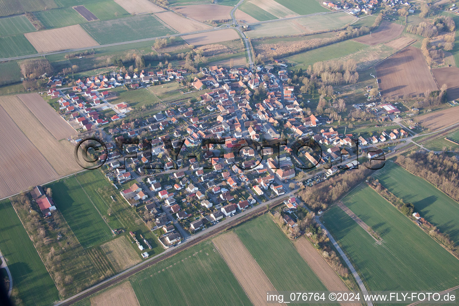 Bird's eye view of Barbelroth in the state Rhineland-Palatinate, Germany