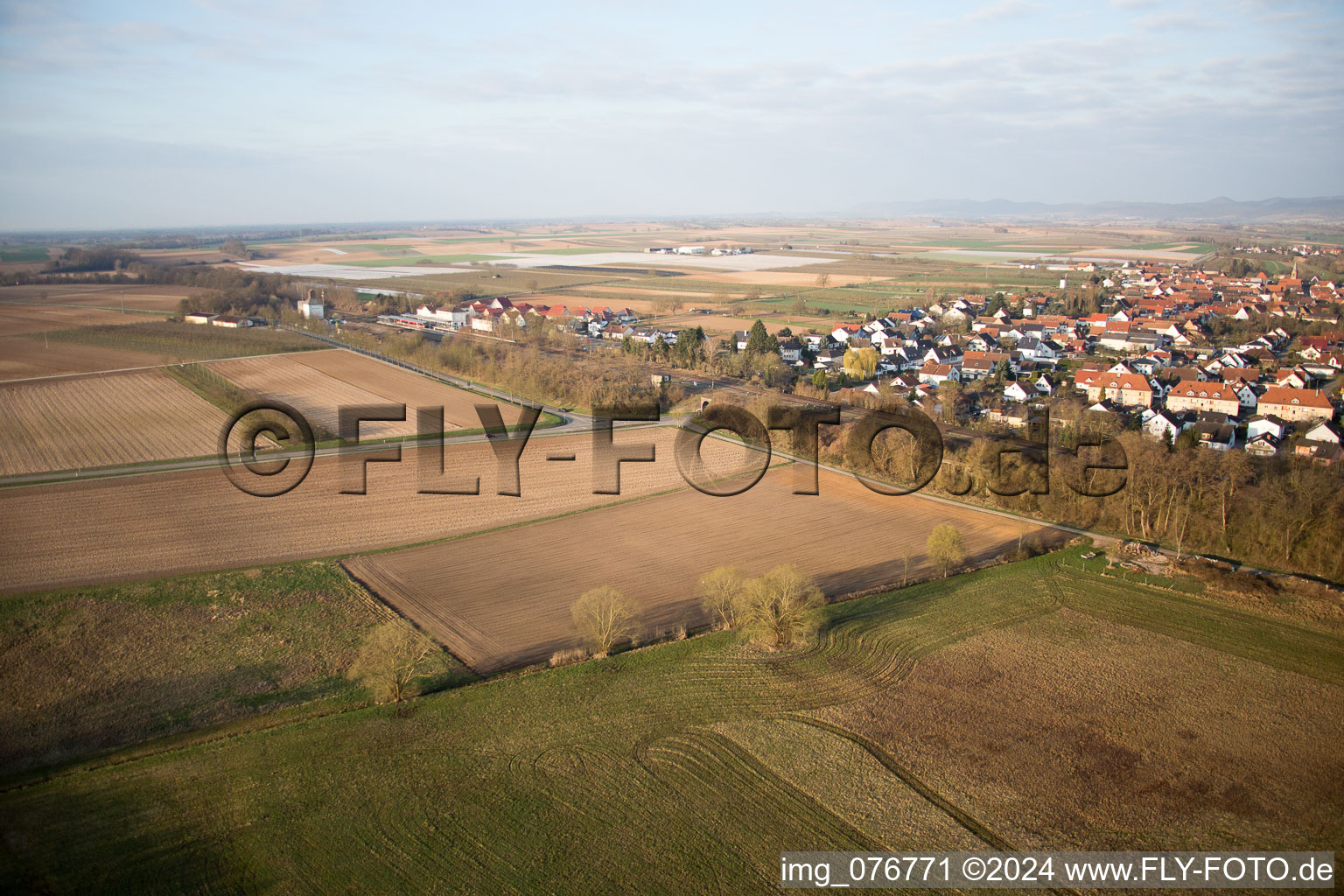 Bird's eye view of Winden in the state Rhineland-Palatinate, Germany