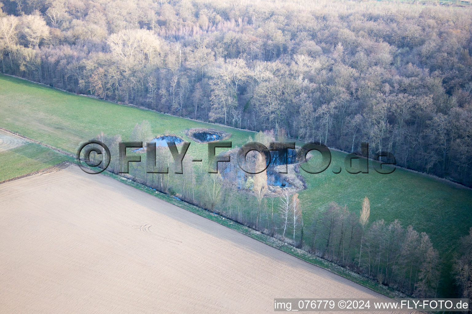 Aerial view of Höfen in the state Rhineland-Palatinate, Germany