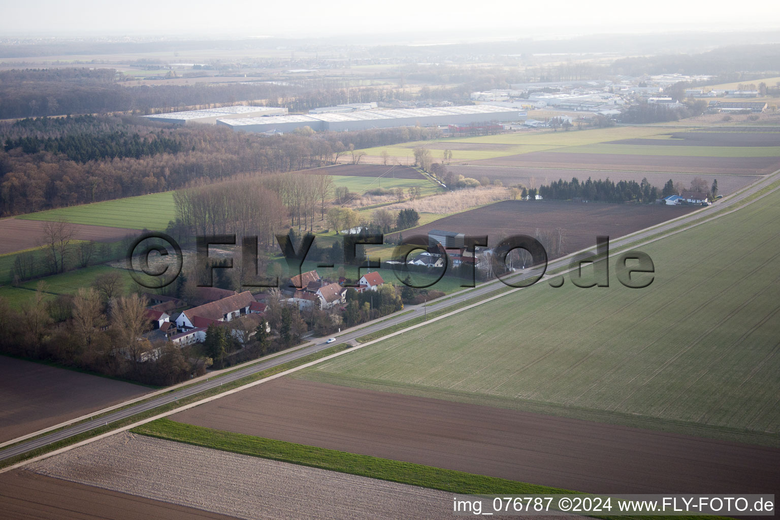 Höfen in the state Rhineland-Palatinate, Germany viewn from the air