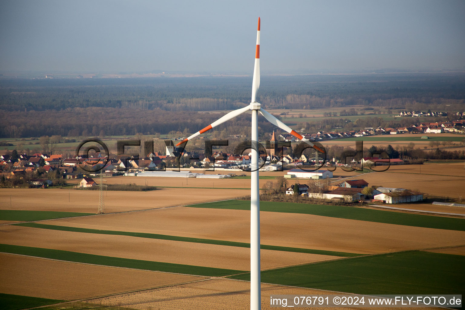 Minfeld in the state Rhineland-Palatinate, Germany viewn from the air