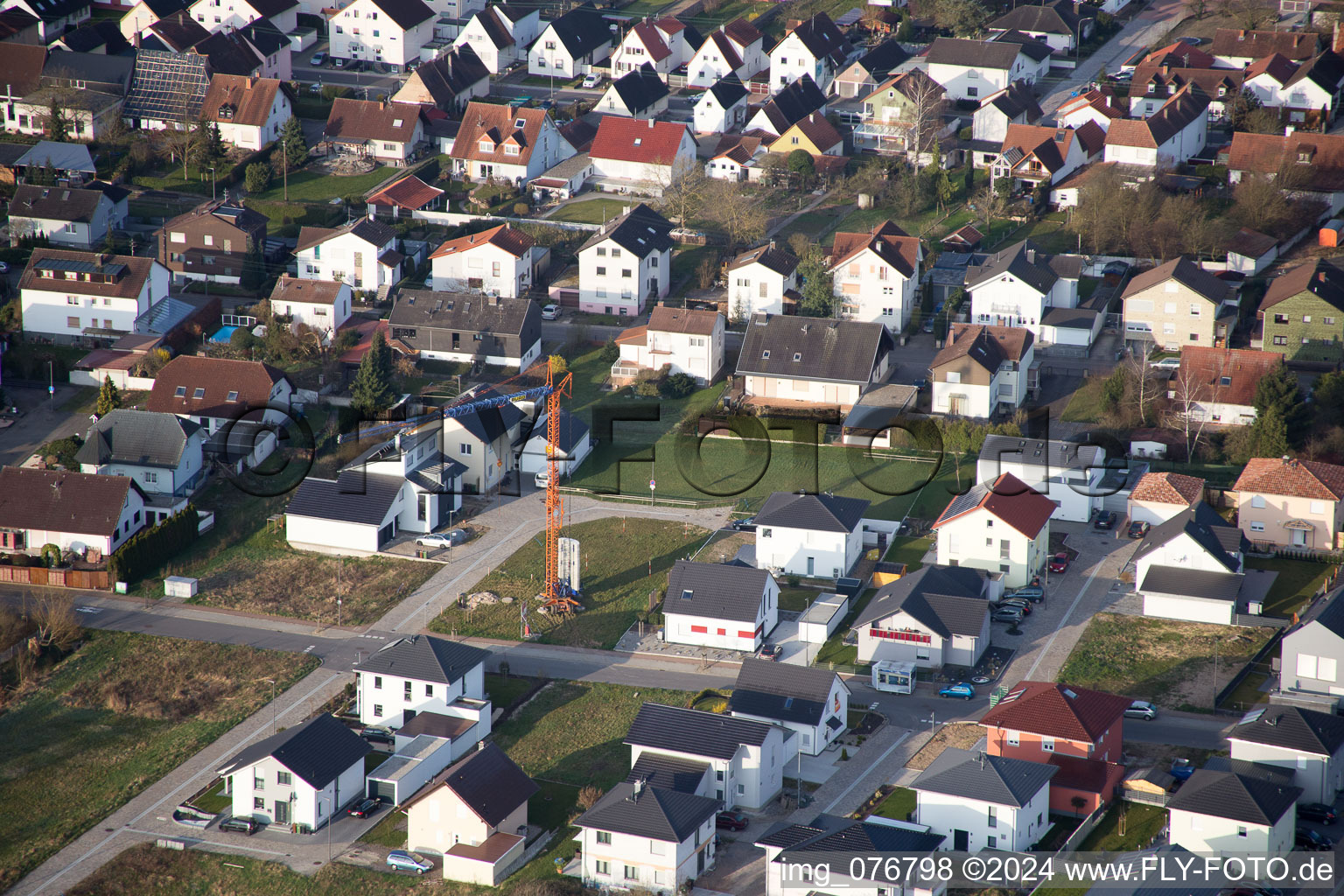 Aerial photograpy of Minfeld in the state Rhineland-Palatinate, Germany