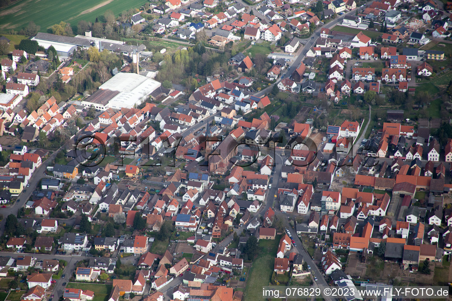 Aerial photograpy of Harthausen in the state Rhineland-Palatinate, Germany