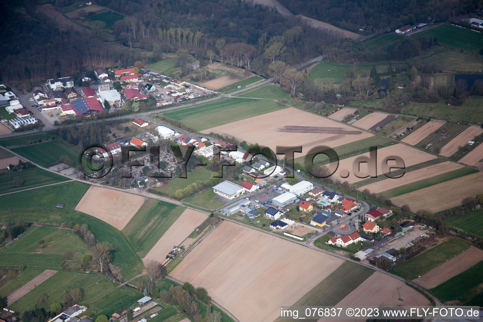 Harthausen in the state Rhineland-Palatinate, Germany viewn from the air