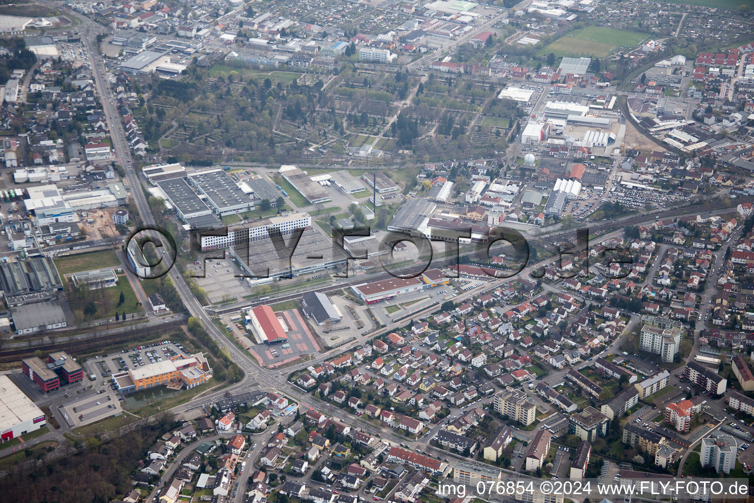 Speyer in the state Rhineland-Palatinate, Germany from the drone perspective