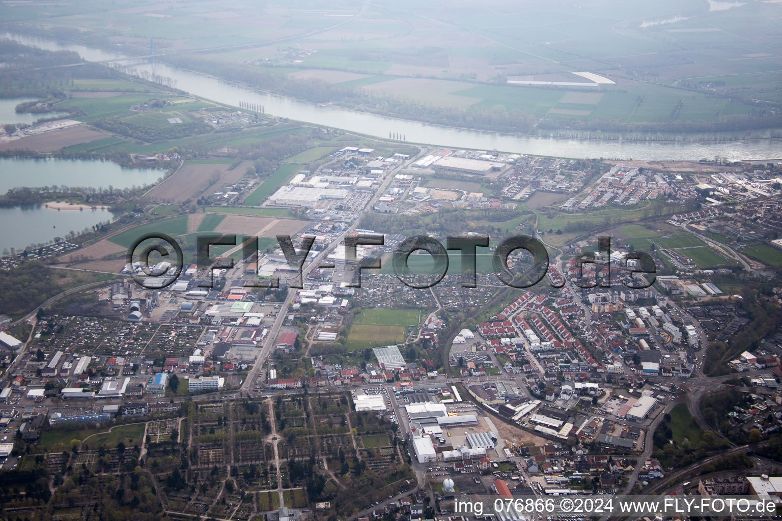 Speyer in the state Rhineland-Palatinate, Germany from above