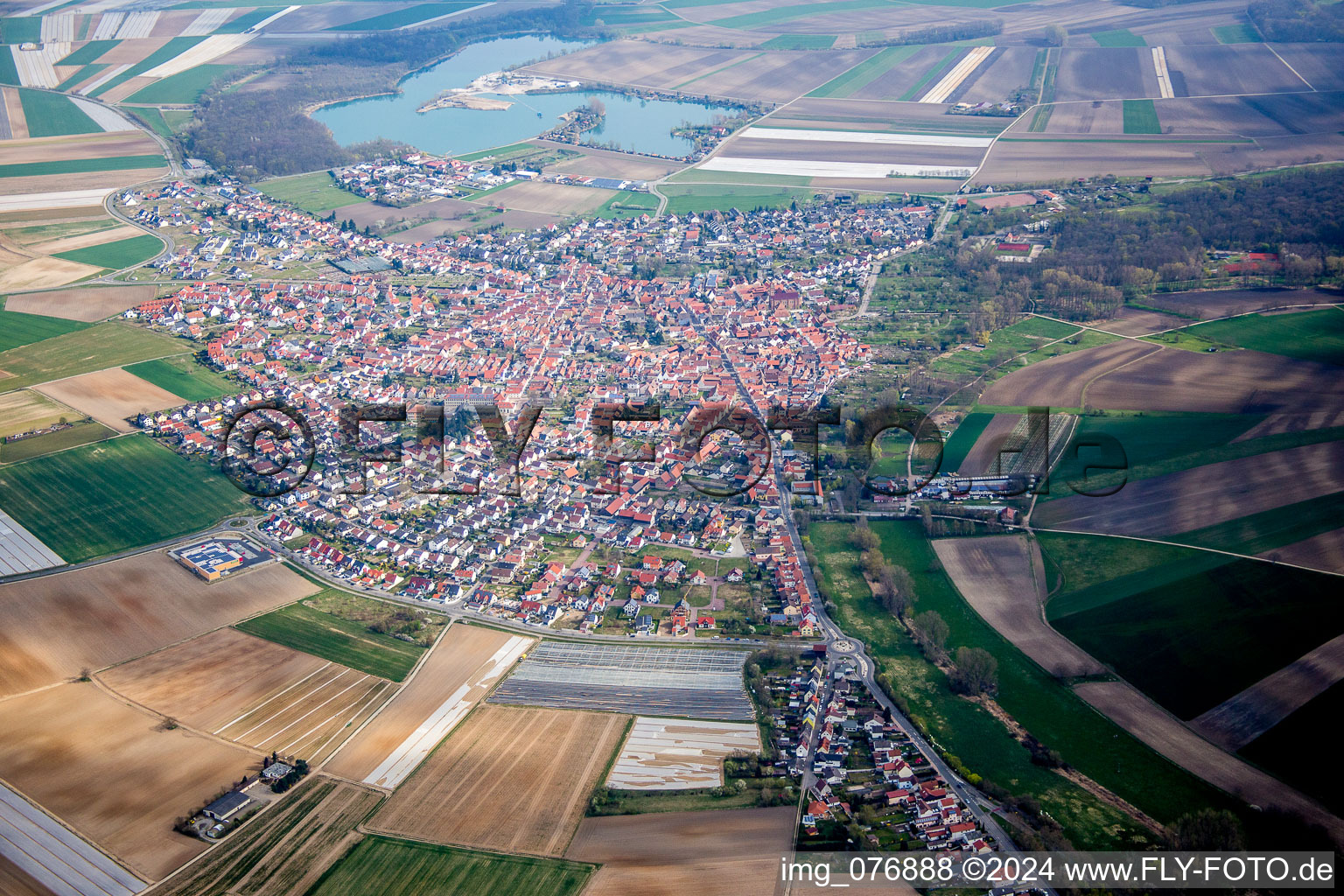 Town View of the streets and houses of the residential areas in Waldsee in the state Rhineland-Palatinate, Germany