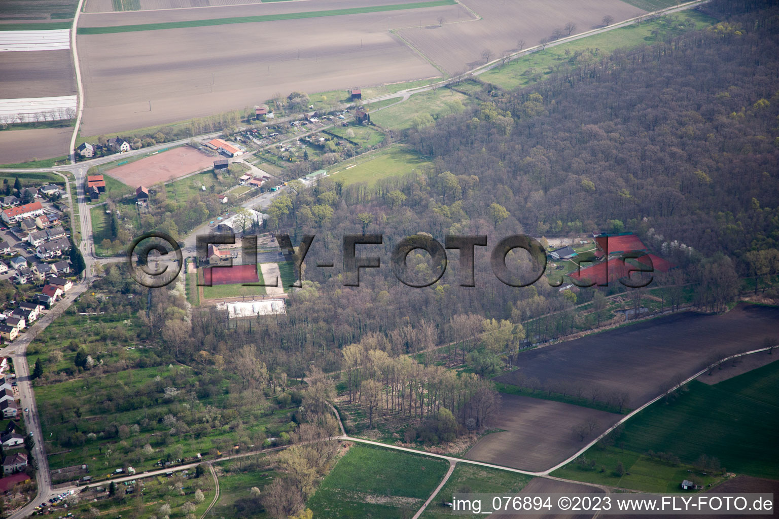Aerial view of Waldsee in the state Rhineland-Palatinate, Germany