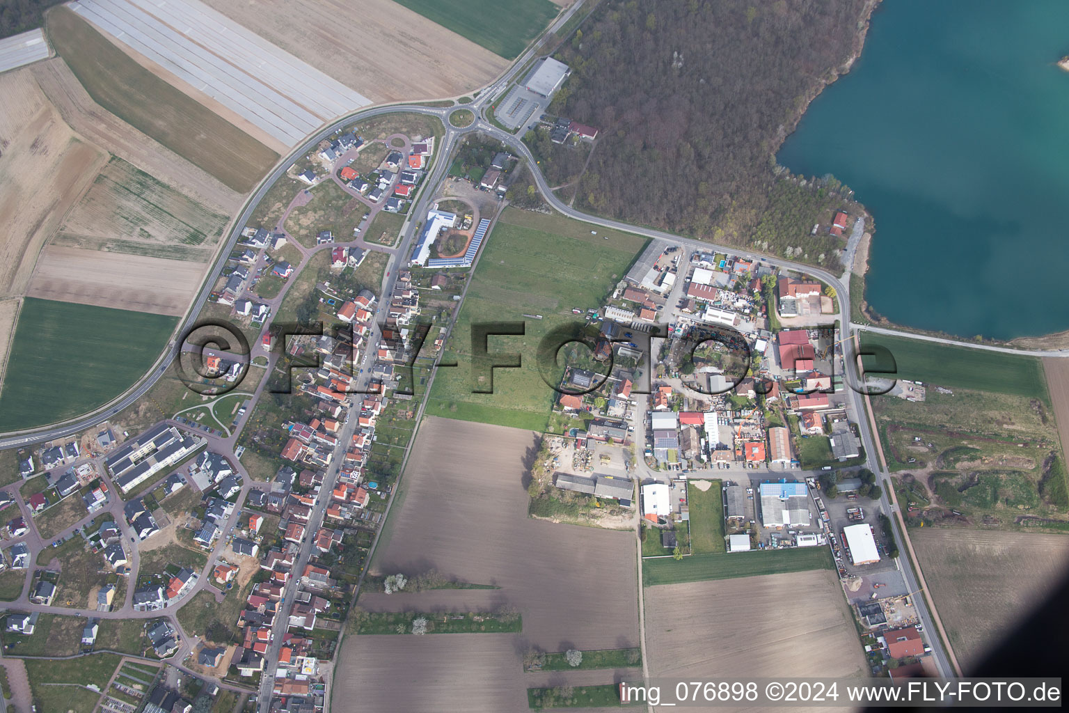 Aerial photograpy of Waldsee in the state Rhineland-Palatinate, Germany