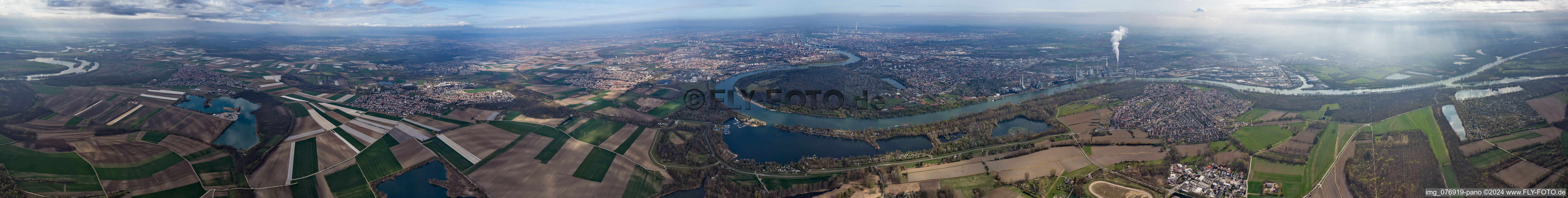 Panorama in Altrip in the state Rhineland-Palatinate, Germany