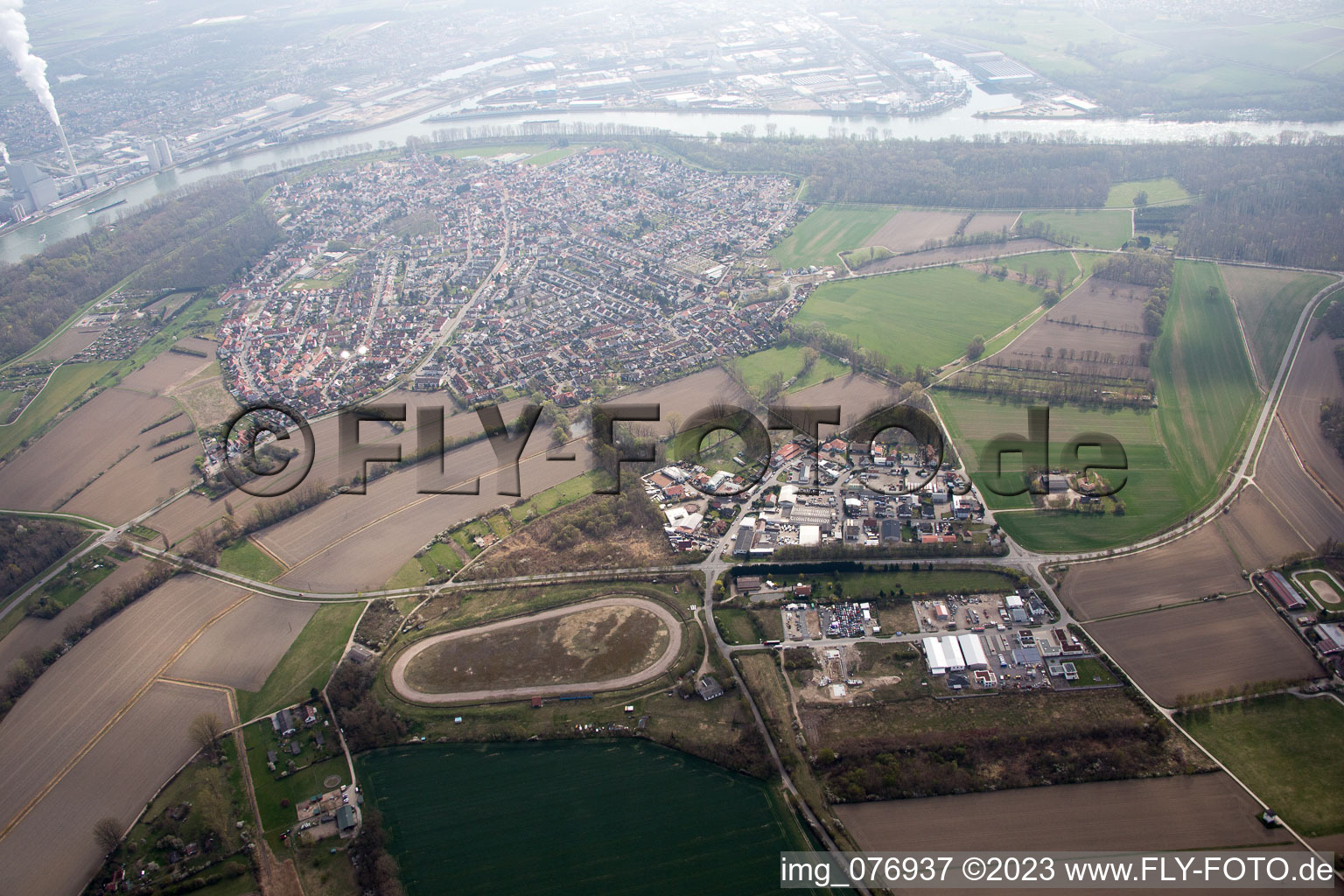 Altrip in the state Rhineland-Palatinate, Germany out of the air