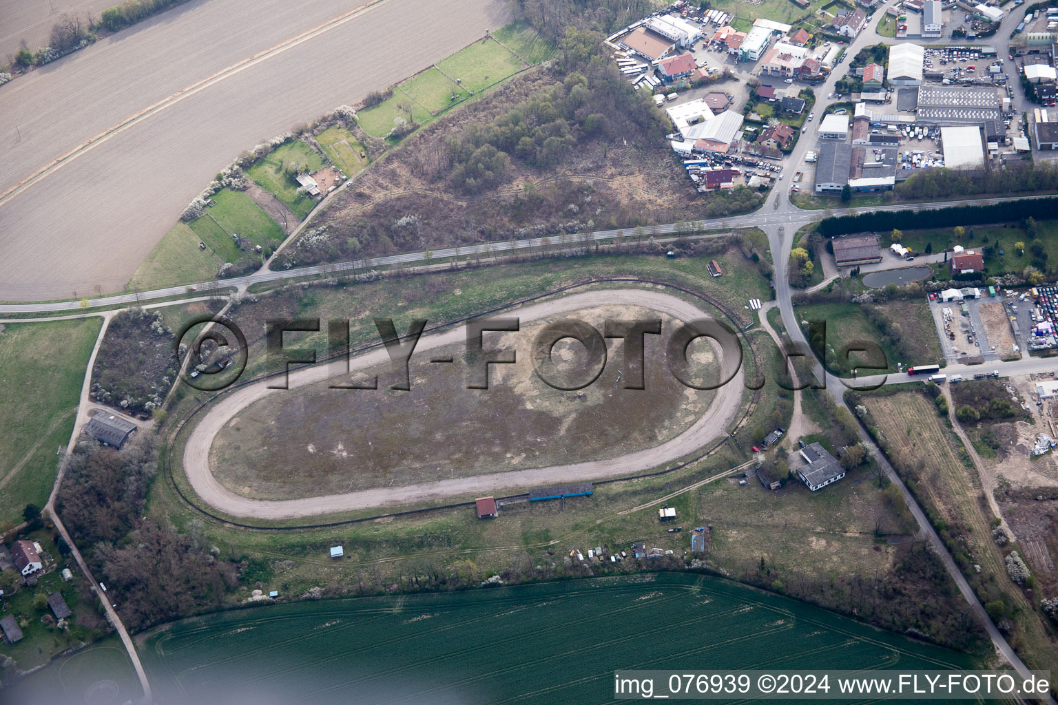 Sand track race track in Altrip in the state Rhineland-Palatinate, Germany