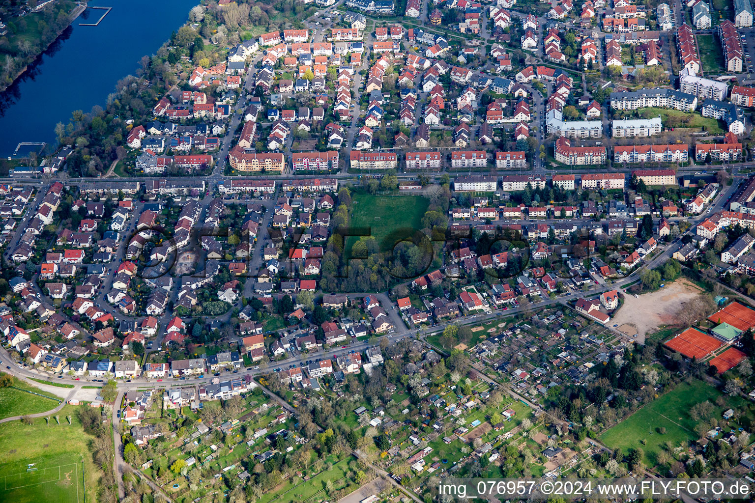 District on Rheingoldstrasse in the city in the district Neckarau in Mannheim in the state Baden-Wurttemberg, Germany