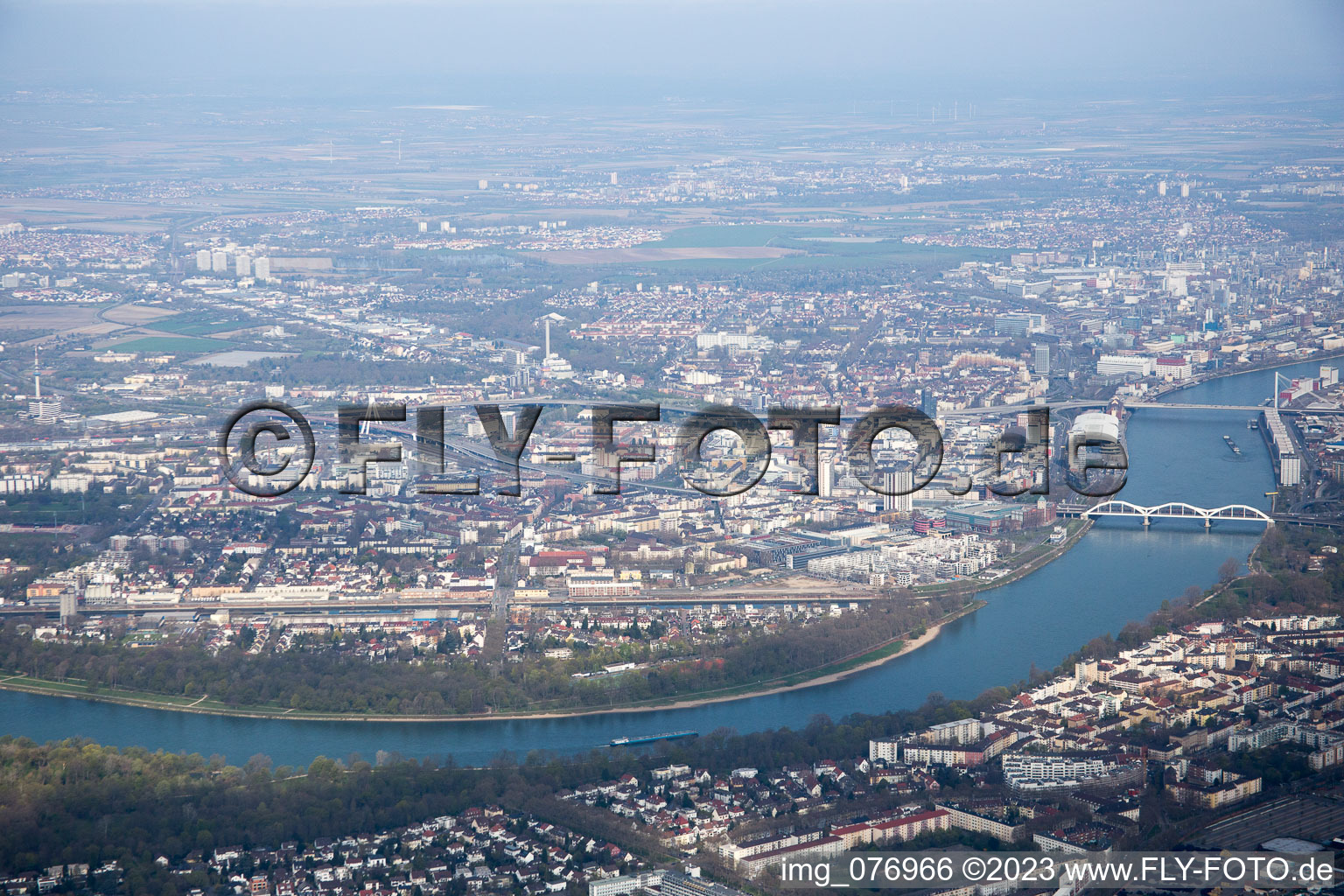 Aerial photograpy of District Süd in Ludwigshafen am Rhein in the state Rhineland-Palatinate, Germany