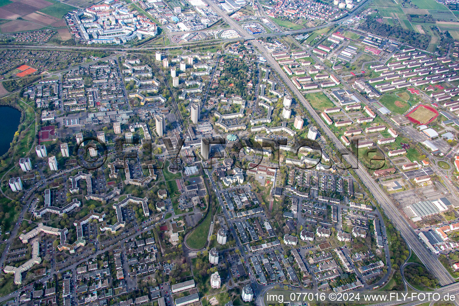 Settlement Vogelstang in the district Vogelstang in Mannheim in the state Baden-Wurttemberg, Germany