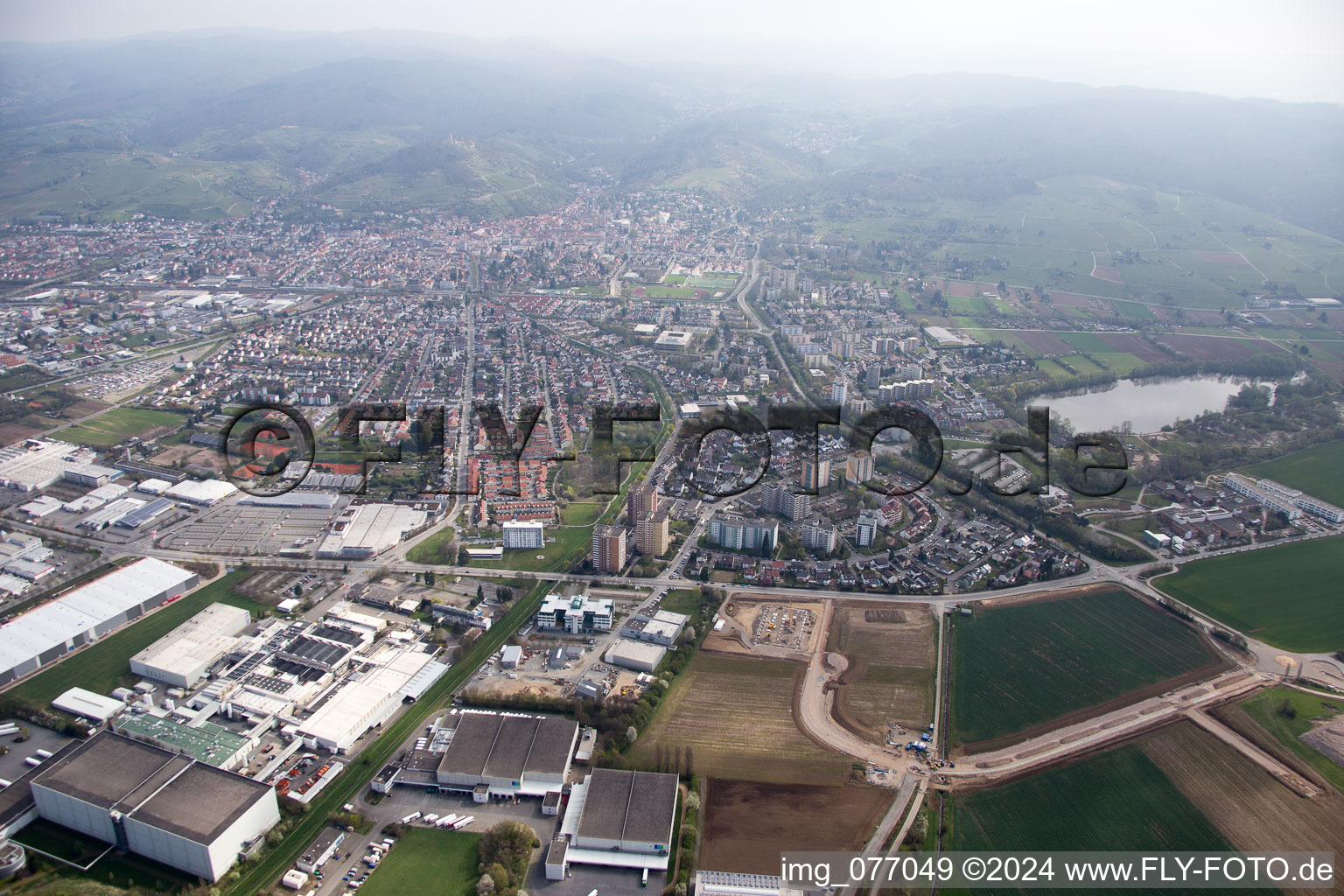 Heppenheim in Heppenheim an der Bergstrasse in the state Hesse, Germany from above