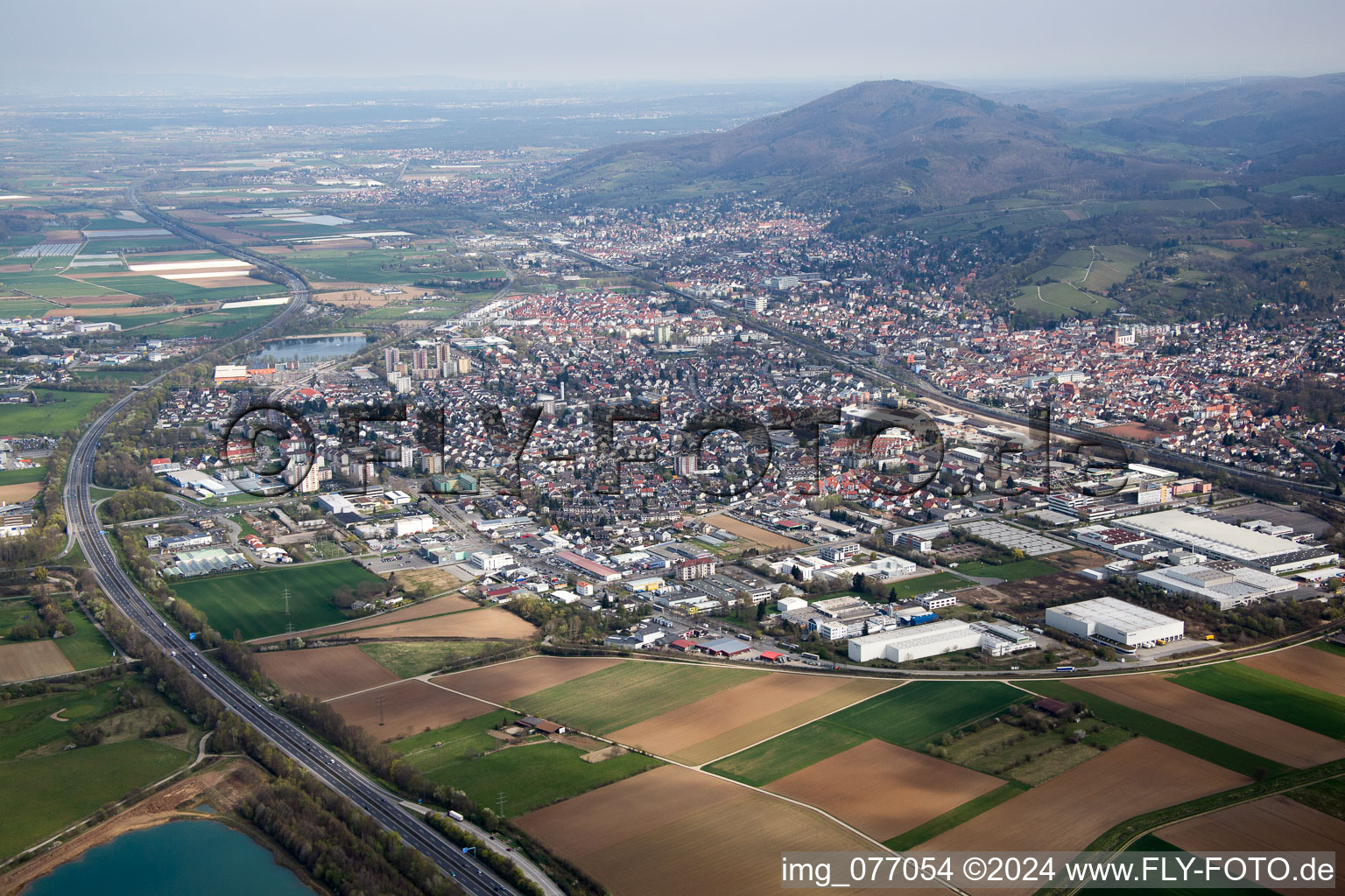 Aerial view of Bensheim in the state Hesse, Germany