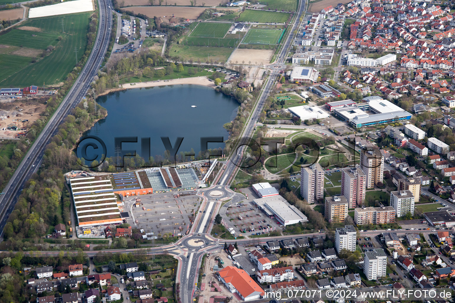 Construction of the bypass road in in Bensheim in the state Hesse