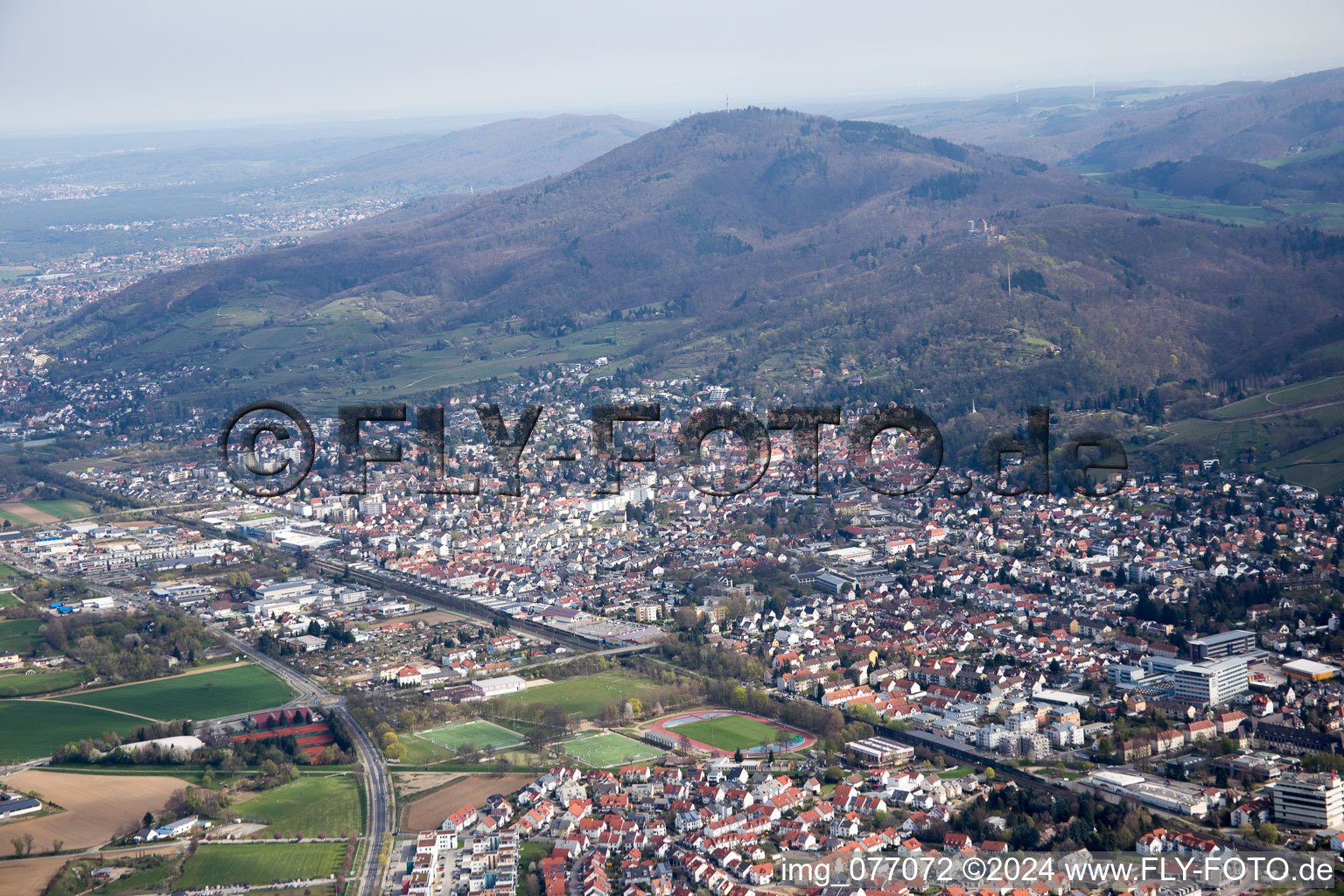 Bensheim in the state Hesse, Germany seen from above