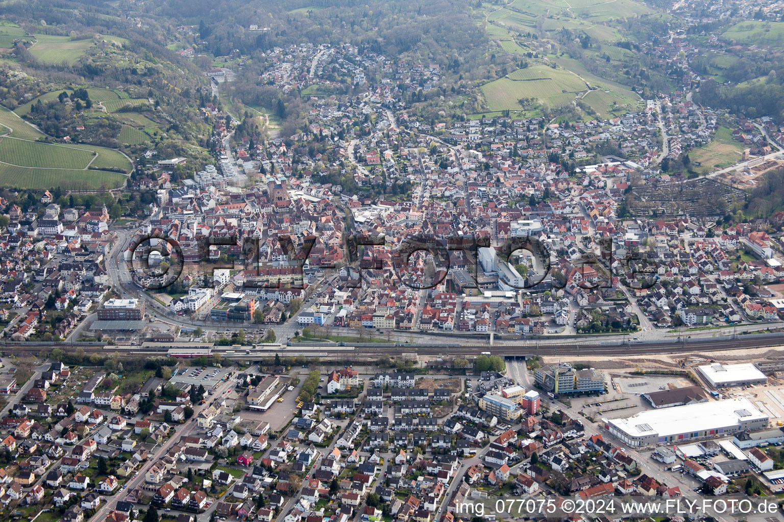 Bensheim in the state Hesse, Germany from the plane